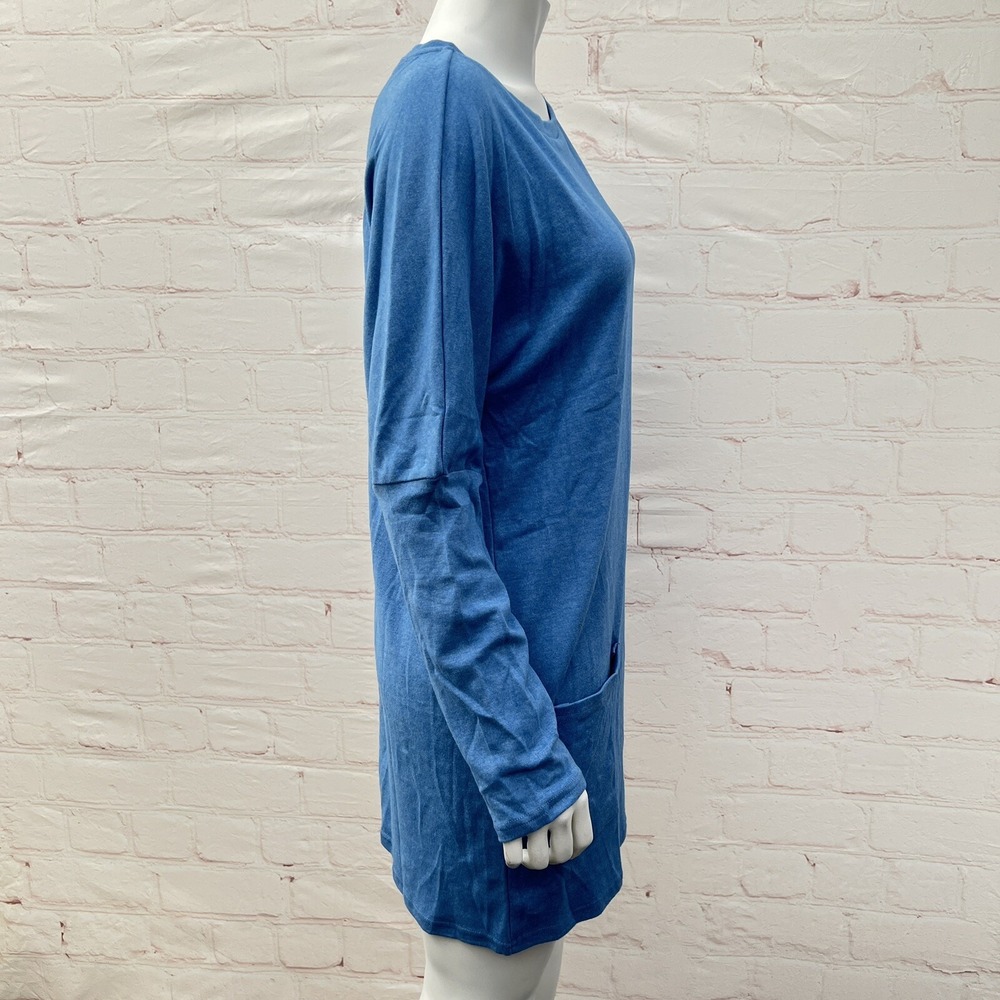 Asvivid Round Neck Turquoise SweatShirt with Pockets Size L - Picture 2 of 14